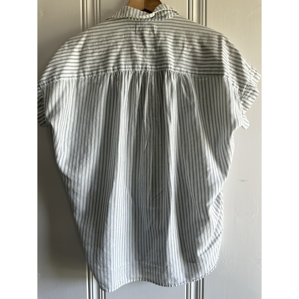 Madewell Striped Button Up Top Women S Relaxed Lightweight Coastal Blouse - Picture 3 of 6